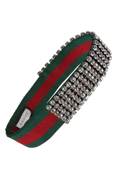 gucci hair bands|Gucci headband with rhinestones.